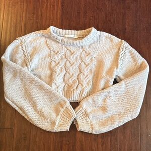 Altar'd State Cream Cable Knit Sweater